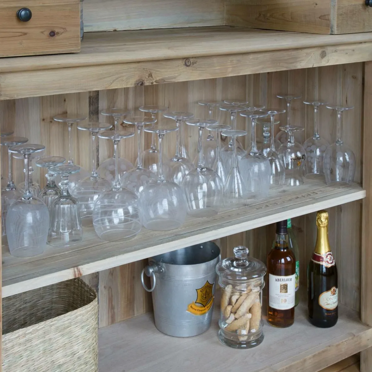 Made in Meubles Meuble bar en bois recyclé 120cm Garance