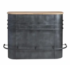 Made in Meubles Meuble bar en métal et bois de manguier Locker