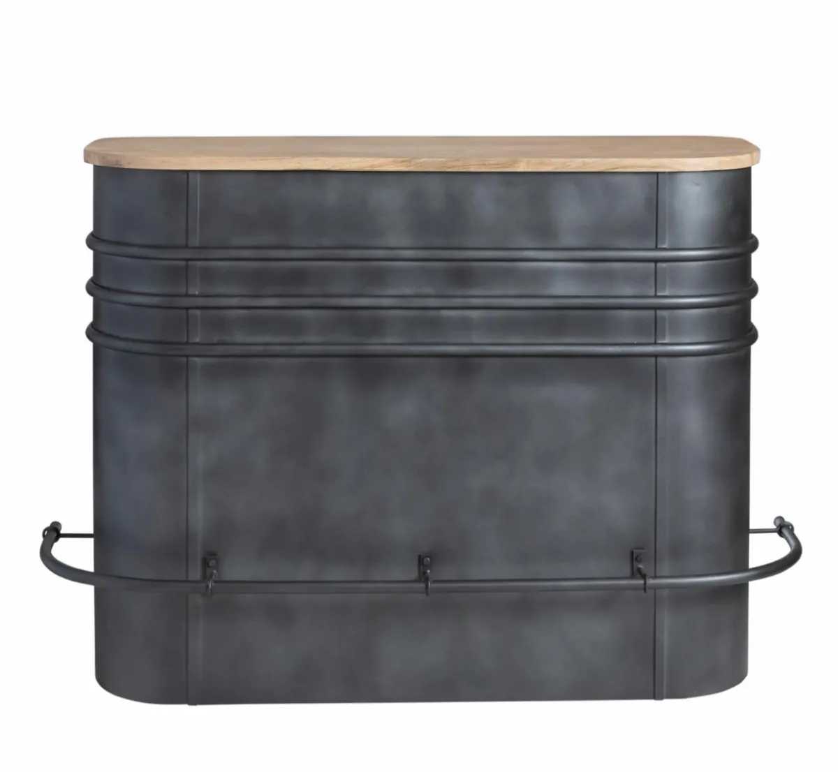 Made in Meubles Meuble bar en métal et bois de manguier Locker
