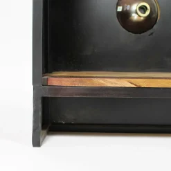 Made in Meubles Meuble bar rouge avec plateau en bois de manguier Combi