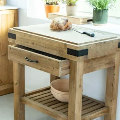 Made in Meubles Meuble bas cuisine en bois recyclé Garance