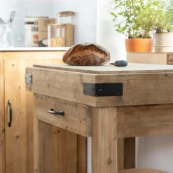 Made in Meubles Meuble bas cuisine en bois recyclé Garance