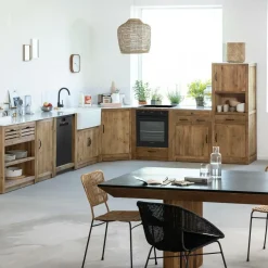 Made in Meubles Meuble bas de cuisine 2 tiroirs + 1 étagère Epure