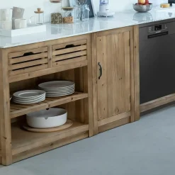 Made in Meubles Meuble bas de cuisine 2 tiroirs + 1 étagère Epure
