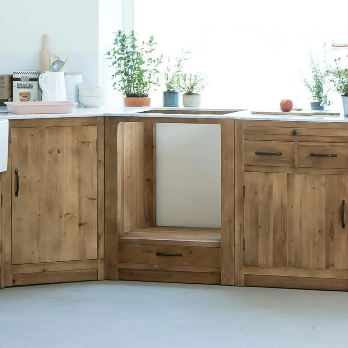 Made in Meubles Meuble bas de cuisine pour four et plaques de cuisson Epure