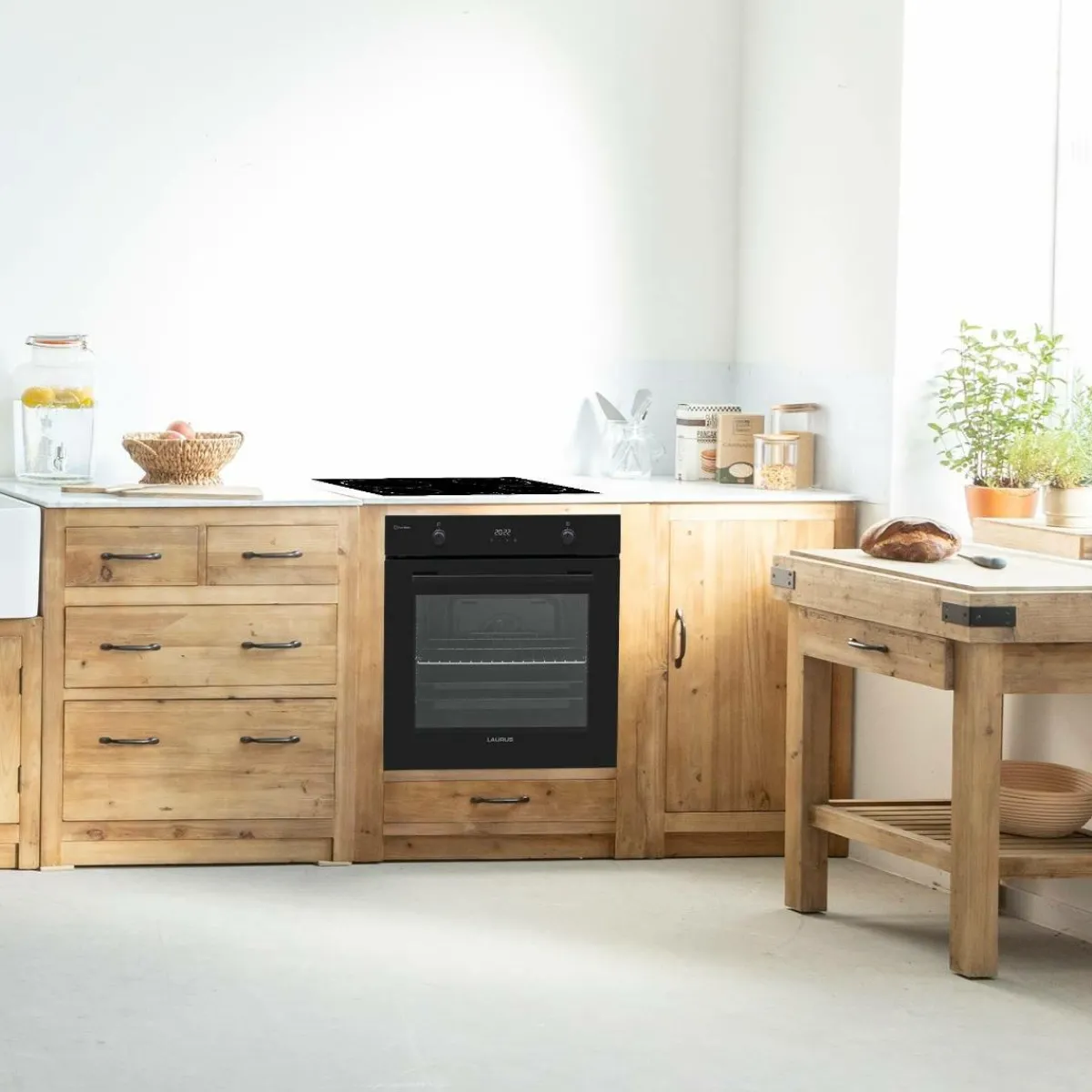 Made in Meubles Meuble bas de cuisine pour four et plaques de cuisson Epure