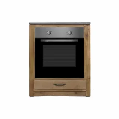 Made in Meubles Meuble bas de cuisine pour four et plaques de cuisson Champêtre