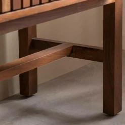 Made in Meubles Meuble sous vasque 2 portes en bois d'acacia et terrazzo Kaelis