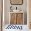 Made in Meubles Meuble sous vasque 2 portes en bois effet béton et bois recyclé Dalva