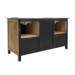 Made in Meubles Meuble sous vasque en bois recyclé et métal Jade