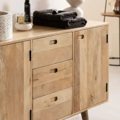 Made in Meubles Meuble sous vasque en bois de manguier Rowene