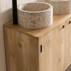 Made in Meubles Meuble sous vasque en bois de manguier Rowene
