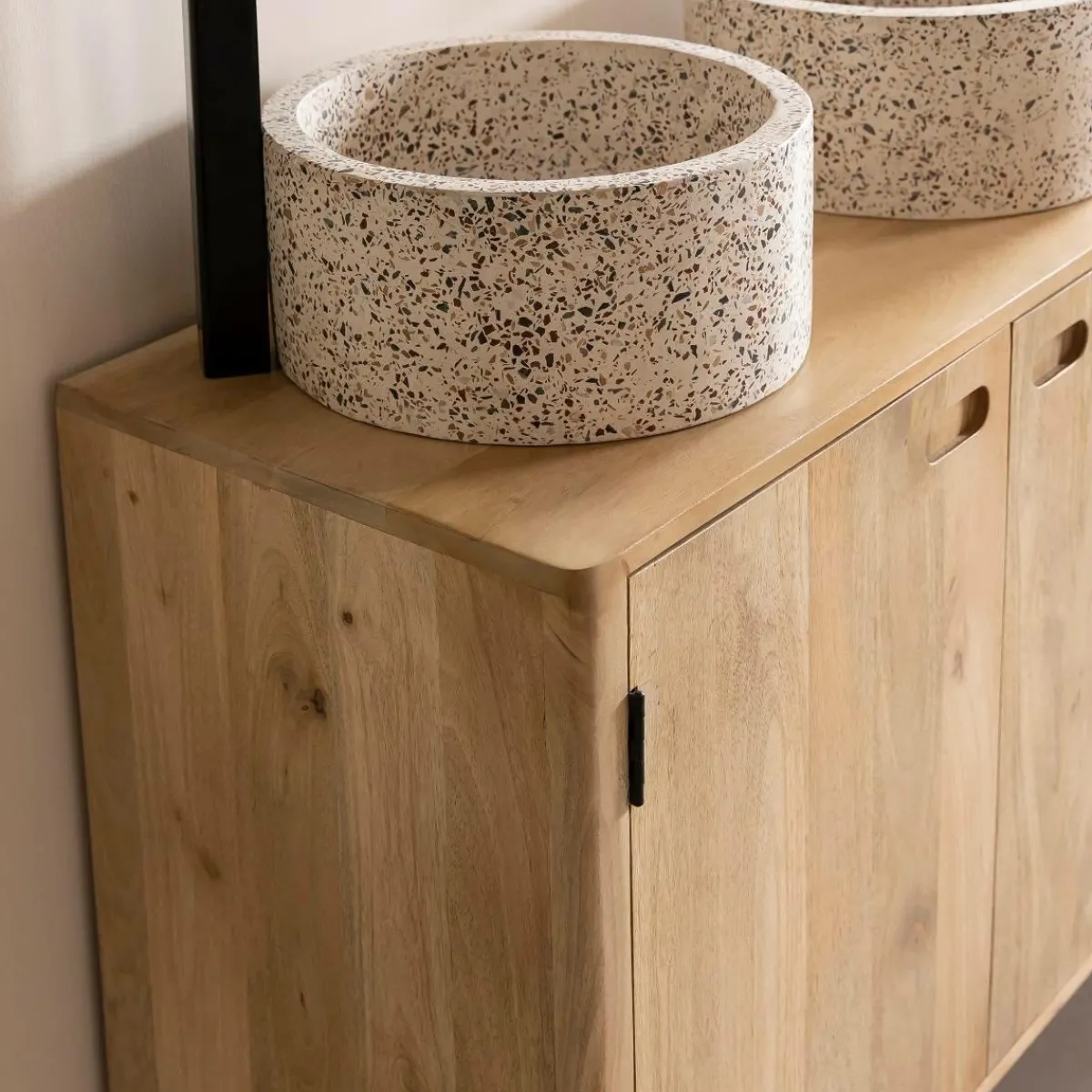 Made in Meubles Meuble sous vasque en bois de manguier Rowene