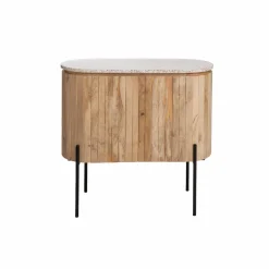 Made in Meubles Meuble sous vasque en bois de manguier et terrazzo Lou