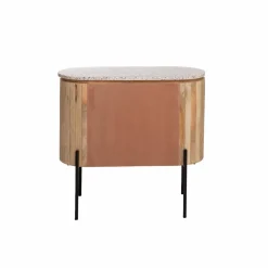 Made in Meubles Meuble sous vasque en bois de manguier et terrazzo Lou