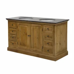 Made in Meubles Meuble sous vasque en bois recyclé Ambre