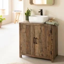Made in Meubles Meuble sous vasque en bois recyclé Adrienne