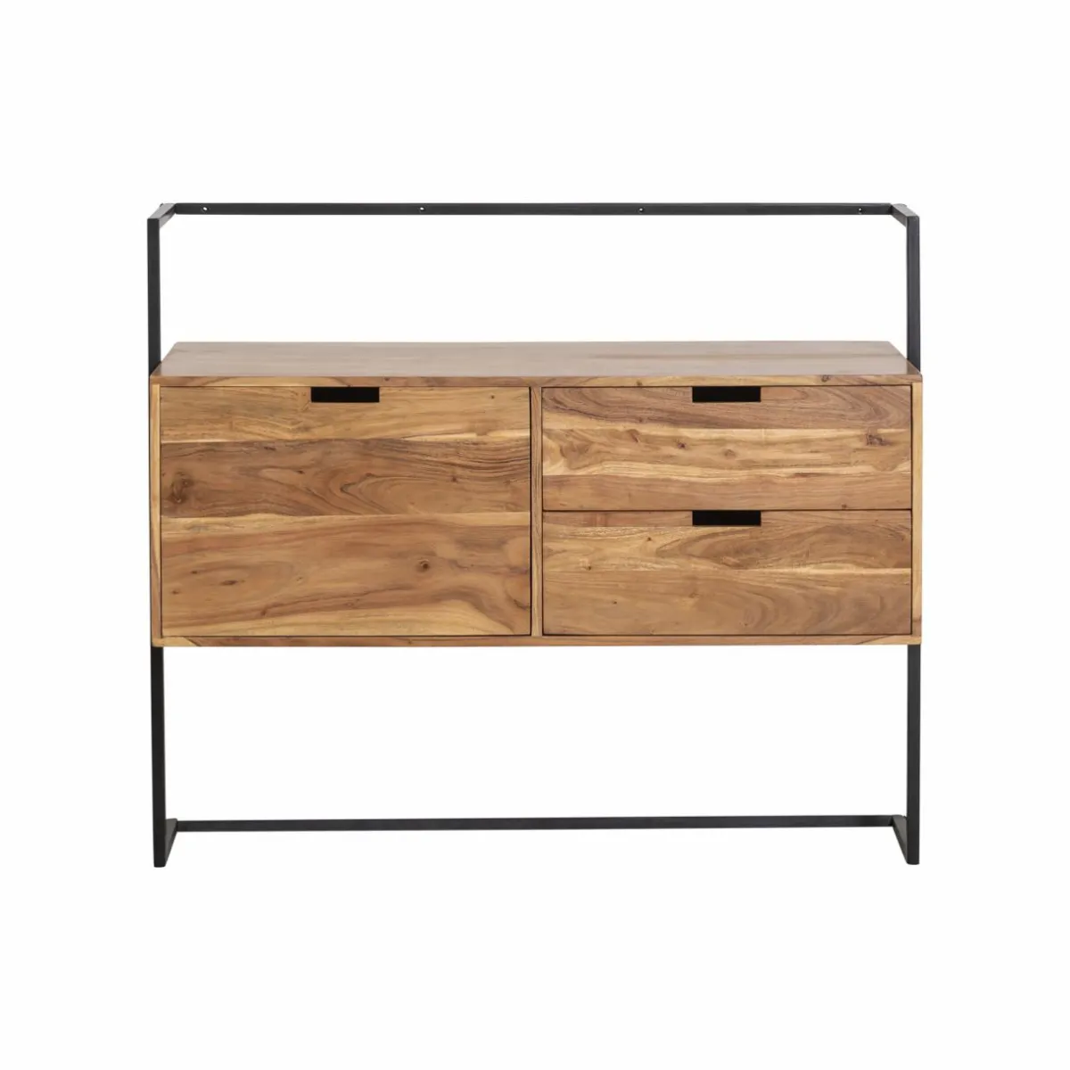 Made in Meubles Meuble sous vasque en bois d'acacia et métal Ninon