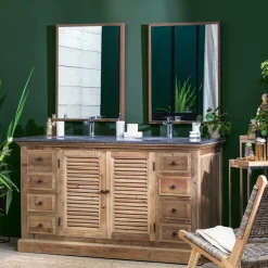 Made in Meubles Meuble sous vasque en bois recyclé Zephyr