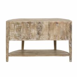 Made in Meubles Meuble sous vasque en bois de manguier blanchi Sienna