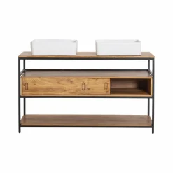 Made in Meubles Meuble sous vasque en bois d'acacia et métal Montréal