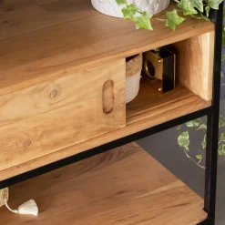Made in Meubles Meuble sous vasque en bois d'acacia et métal Montréal