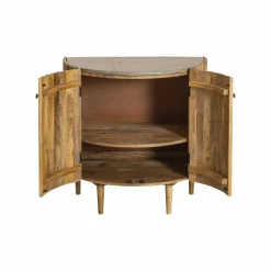Made in Meubles Meuble sous vasque en bois de manguier et terrazzo Bao
