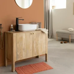 Made in Meubles Meuble sous vasque en bois de manguier Tonin