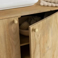Made in Meubles Meuble sous vasque en bois de manguier Tonin