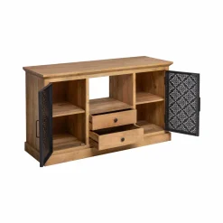 Made in Meubles Meuble sous vasque en bois de manguier Sahara