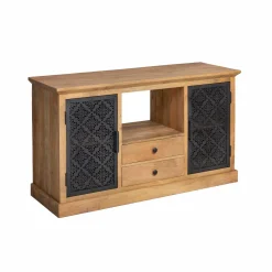 Made in Meubles Meuble sous vasque en bois de manguier Sahara