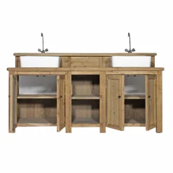 Made in Meubles Meuble sous vasque en bois recyclé Cassandre