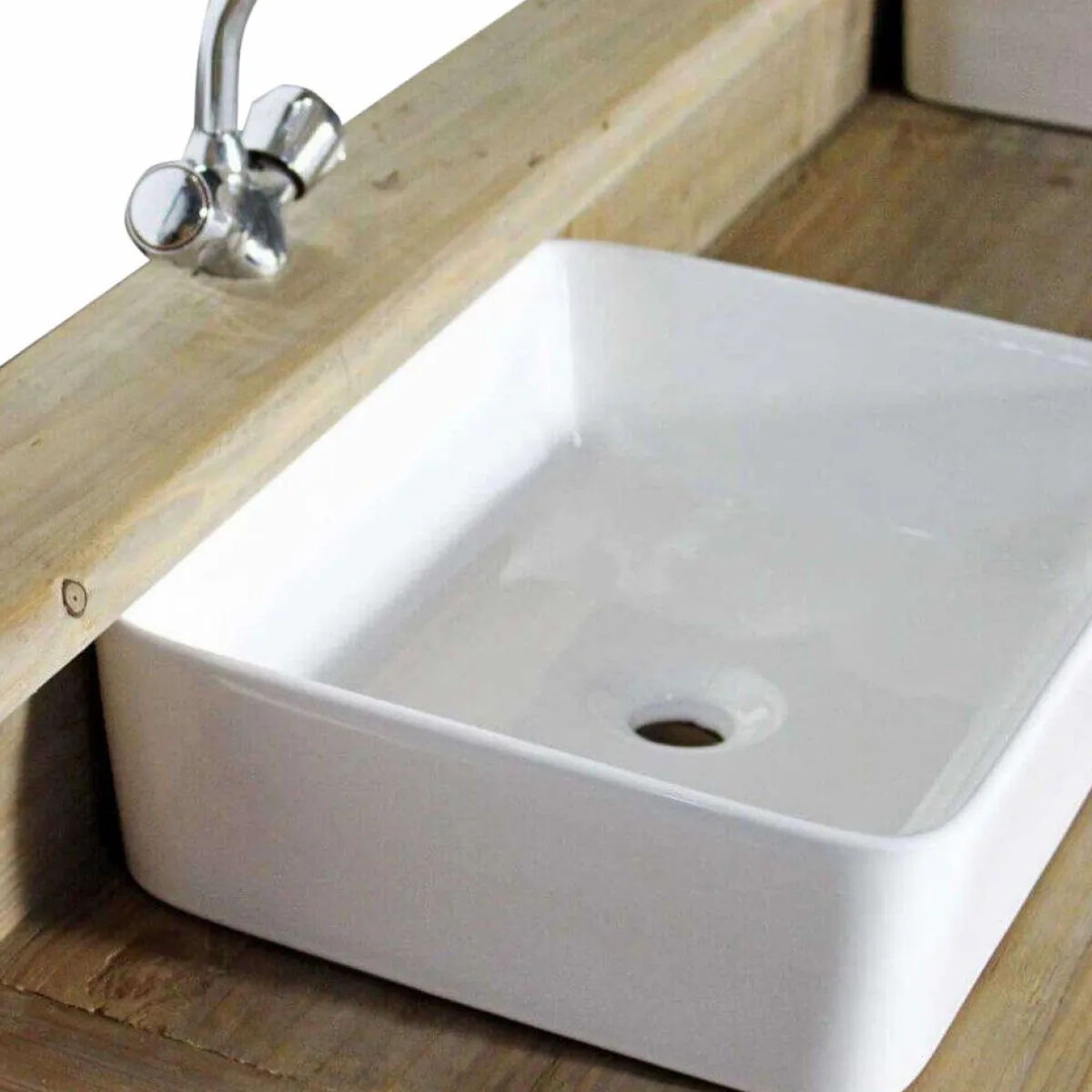 Made in Meubles Meuble sous vasque en bois recyclé Cassandre