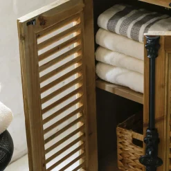 Made in Meubles Meuble sous vasque en bois recyclé Jude