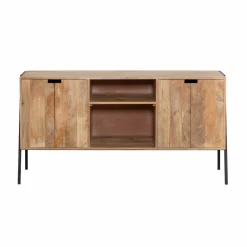Made in Meubles Meuble sous vasque en bois de manguier et métal Jeanne
