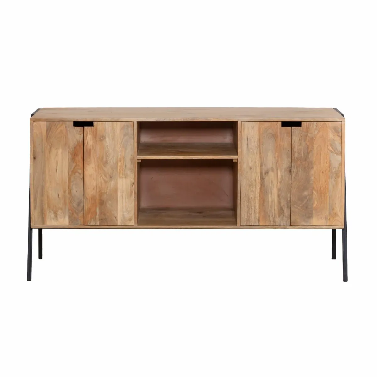 Made in Meubles Meuble sous vasque en bois de manguier et métal Jeanne