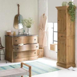 Made in Meubles Meuble sous vasque en bois recyclé Mia