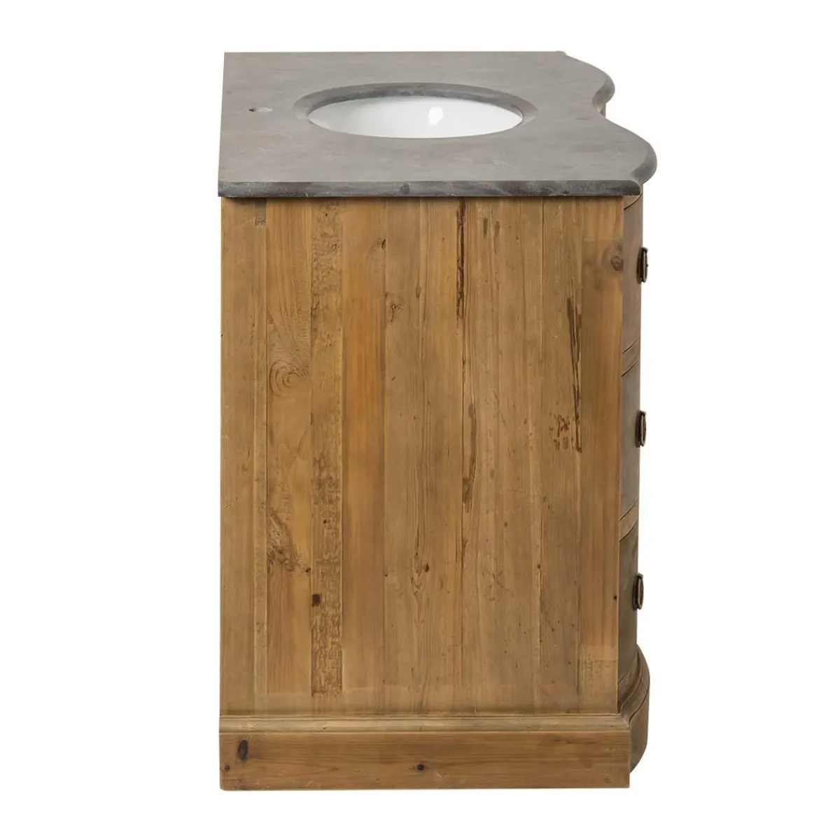 Made in Meubles Meuble sous vasque en bois recyclé Mia