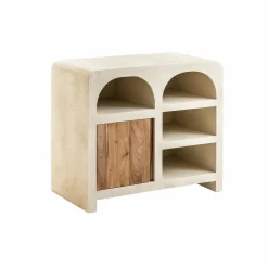 Made in Meubles Meuble sous vasque en bois effet béton et bois d'acacia Dalva