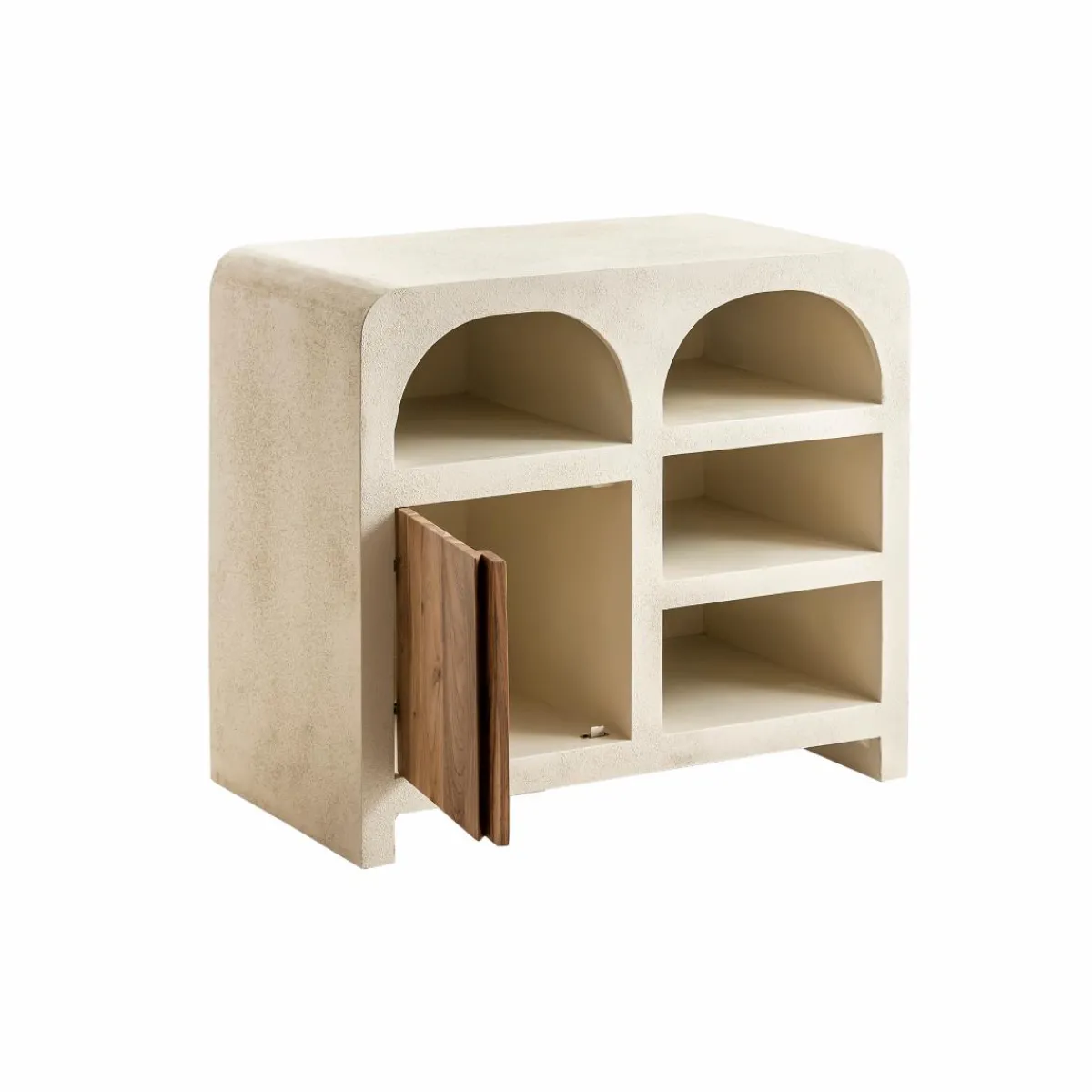Made in Meubles Meuble sous vasque en bois effet béton et bois d'acacia Dalva