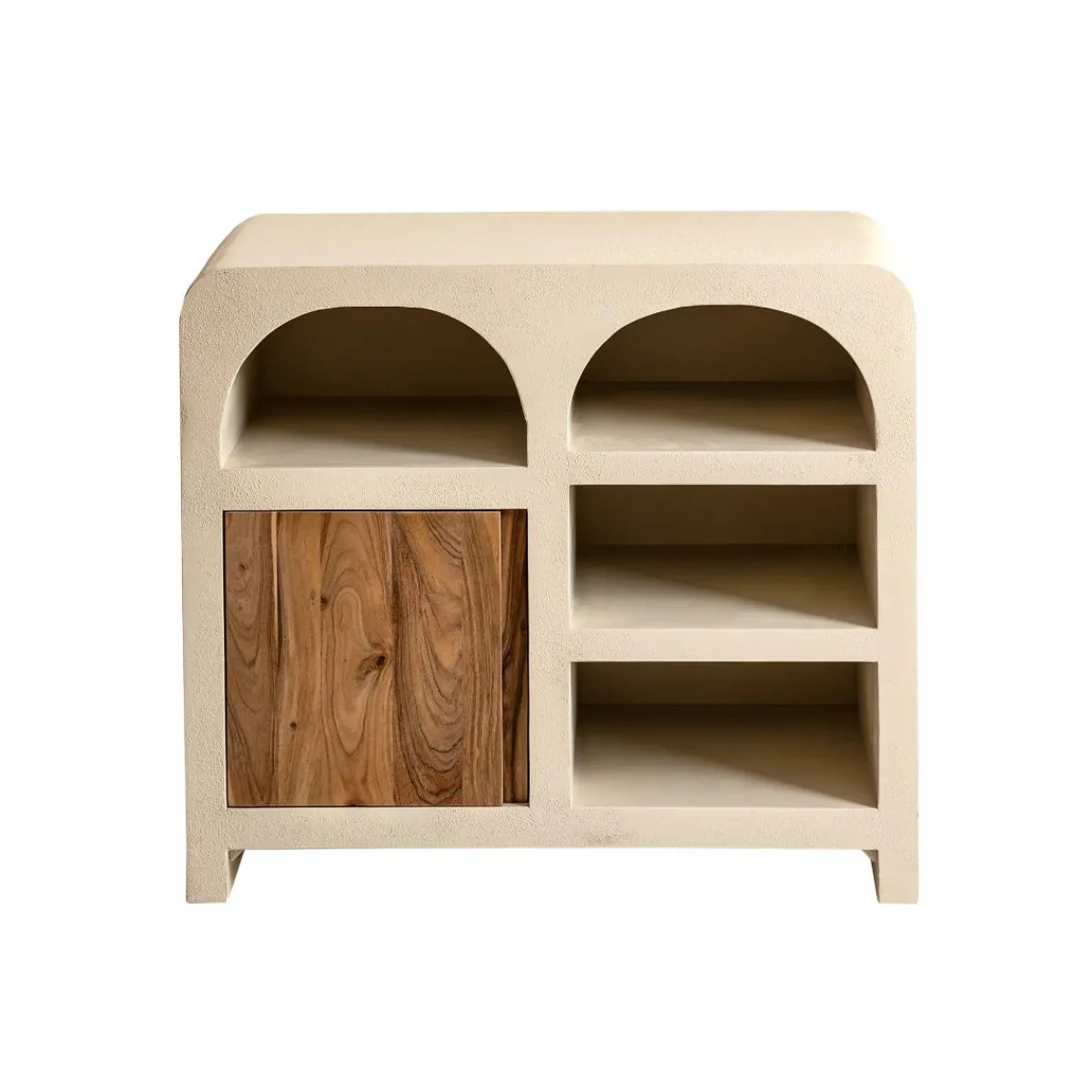 Made in Meubles Meuble sous vasque en bois effet béton et bois d'acacia Dalva