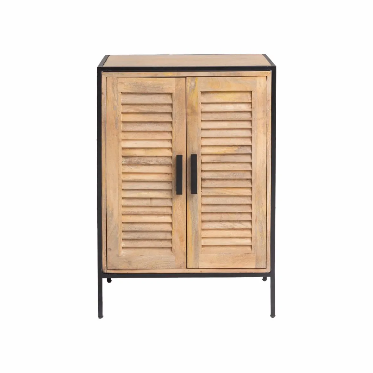Made in Meubles Meuble sous vasque en bois de manguier et métal Coralie