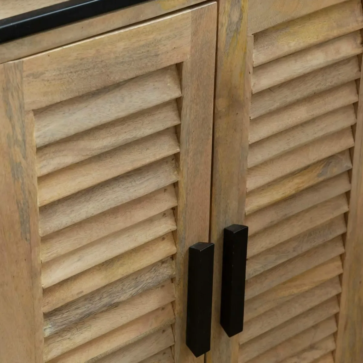 Made in Meubles Meuble sous vasque en bois de manguier et métal Coralie