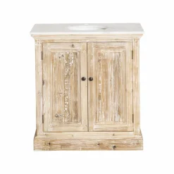 Made in Meubles Meuble sous vasque en pin recyclé blanchi Gemma
