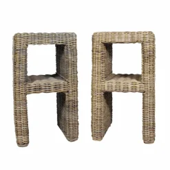 Made in Meubles Meuble sous vasque en rotin Rattan