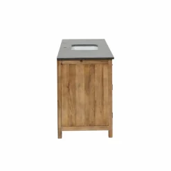 Made in Meubles Meuble sous vasque en vieux pin et pierre bleue Garance