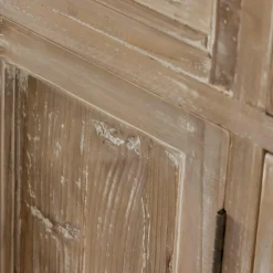 Made in Meubles Meuble sous vasque en vieux pin et marbre blanc Octavie
