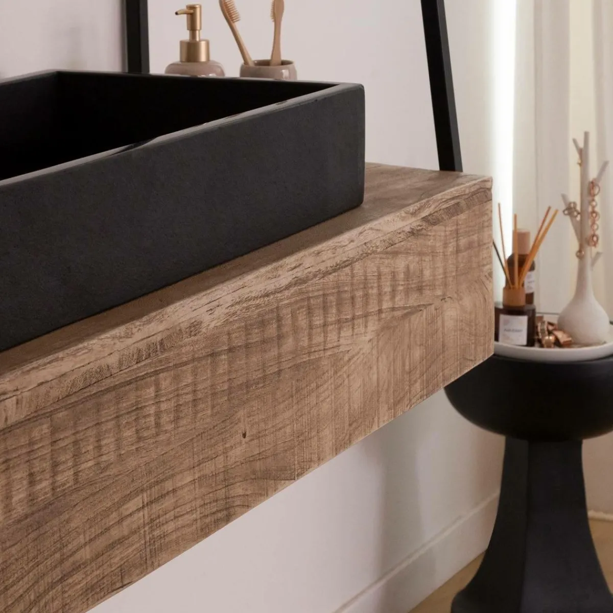 Made in Meubles Meuble sous vasque suspendu Amal