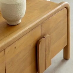 Made in Meubles Meuble TV 4 portes en bois de manguier Féodor