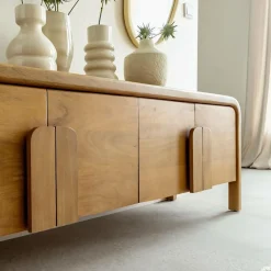 Made in Meubles Meuble TV 4 portes en bois de manguier Féodor